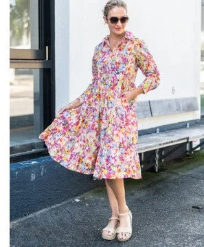 Weekend Deal Floral Print Collared dress
