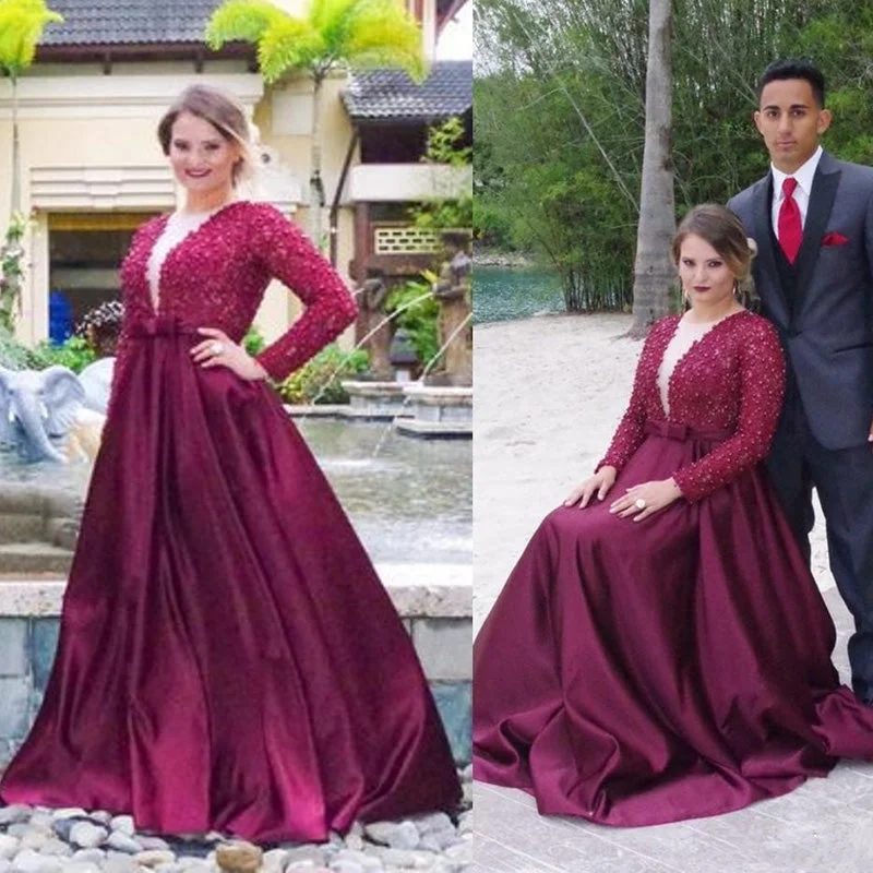 Don't Wait Sexy A Line Burgundy V Neck Prom Dresses Lace Women Formal Evening Gown party Outfits Don't Wait Sexy A Line Burgundy V Neck Prom Dresses Lace Women Formal Evening Gown party Outfits