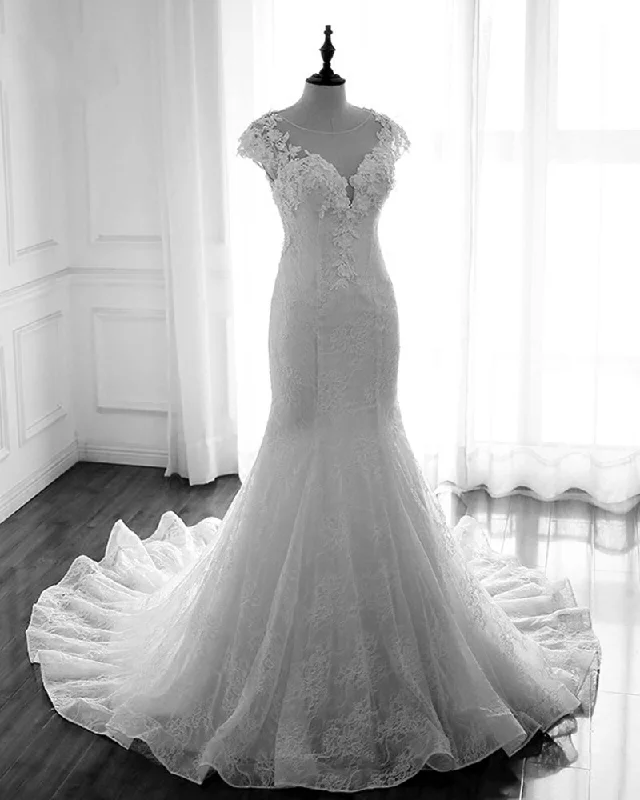 Price Drop Alert Vintage Wedding Dress mermaid for bride with Cap Sleeves Court Train WD685 Price Drop Alert Vintage Wedding Dress mermaid for bride with Cap Sleeves Court Train WD685