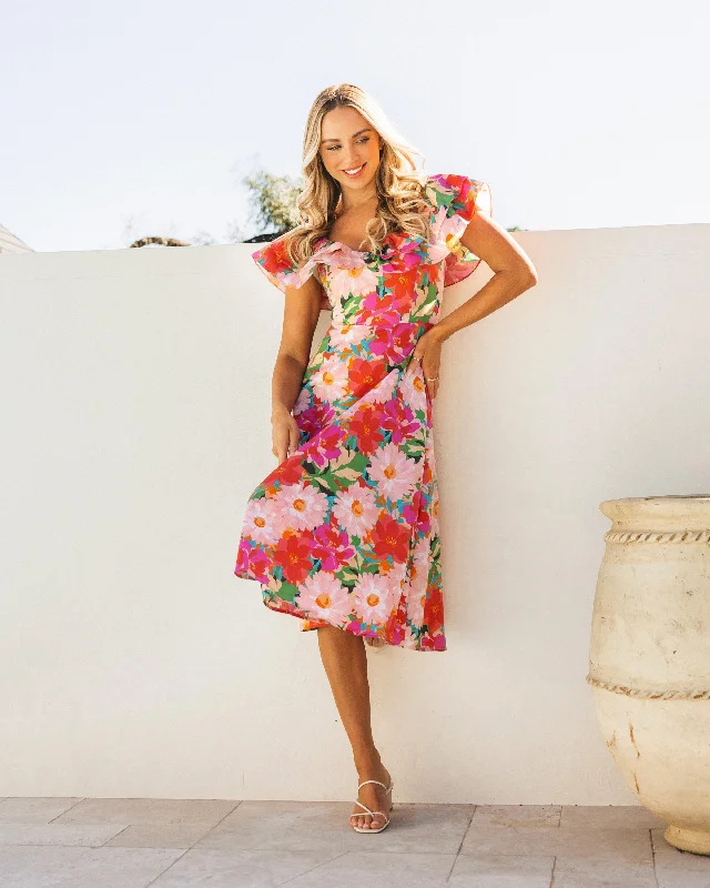 Early Access Miabella Ruffle Midi Dress