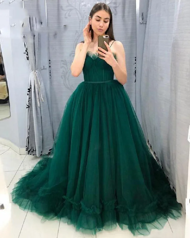 Hurry In Gorgeous Ball Gown Tulle Emerald Green Prom Evening Dress ,Women Formal Dress Wedding Party Goowns PL0725 Hurry In Gorgeous Ball Gown Tulle Emerald Green Prom Evening Dress ,Women Formal Dress Wedding Party Goowns PL0725