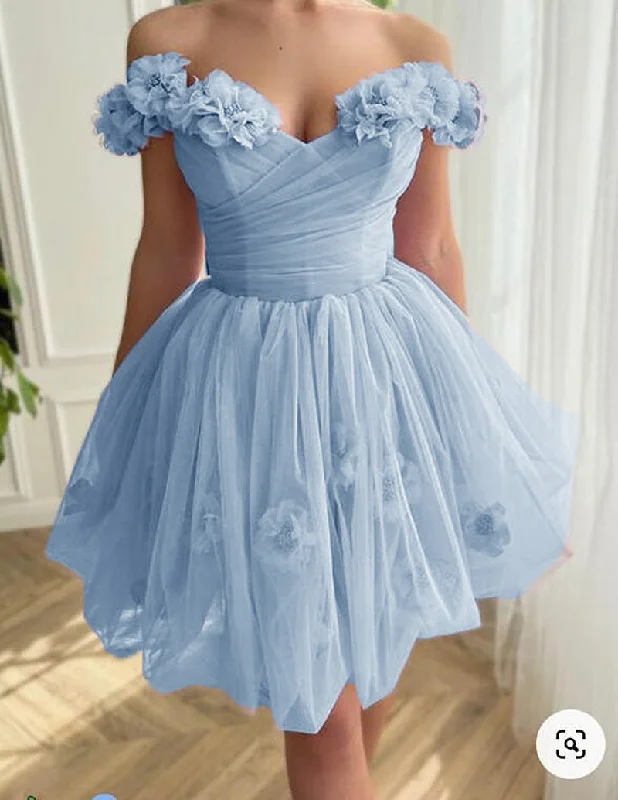 Grand Opening Sale Light Sky Blue Short Prom Dress Flowers Cocktail Party Dress for Girls 2024 SP4531 Grand Opening Sale Light Sky Blue Short Prom Dress Flowers Cocktail Party Dress for Girls 2024 SP4531
