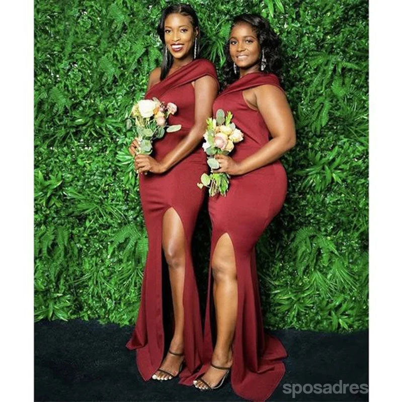 Must-Have Deals Dusty Red Mermaid One Shoulder Side Slit Cheap Long Bridesmaid Dresses,WG1555 Must-Have Deals Dusty Red Mermaid One Shoulder Side Slit Cheap Long Bridesmaid Dresses,WG1555