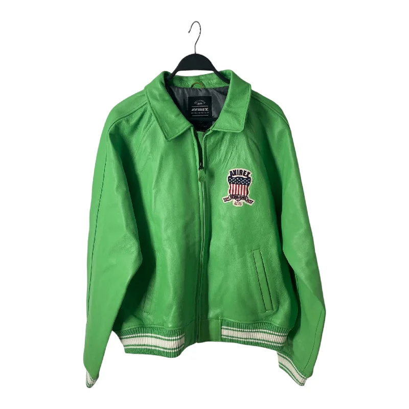 Deep Discounts AVIREX/Leather Jkt/XL/Cotton/GRN/USA JACKET