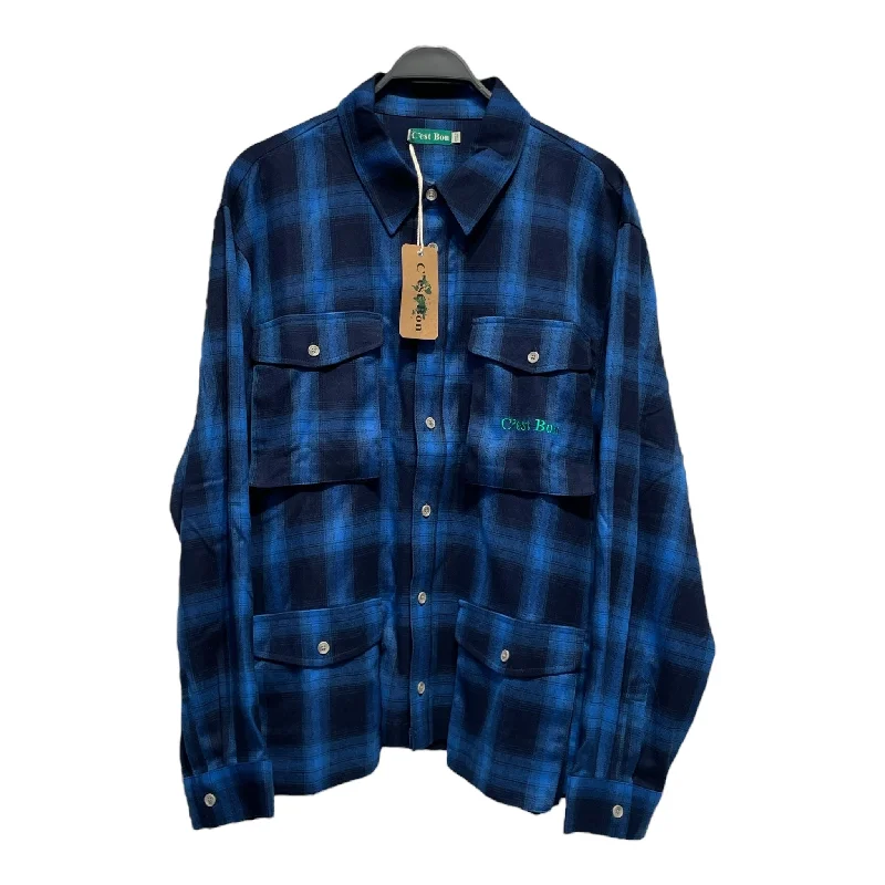 C'est Bon/Jacket/XL/Polyester/NVY/Plaid/