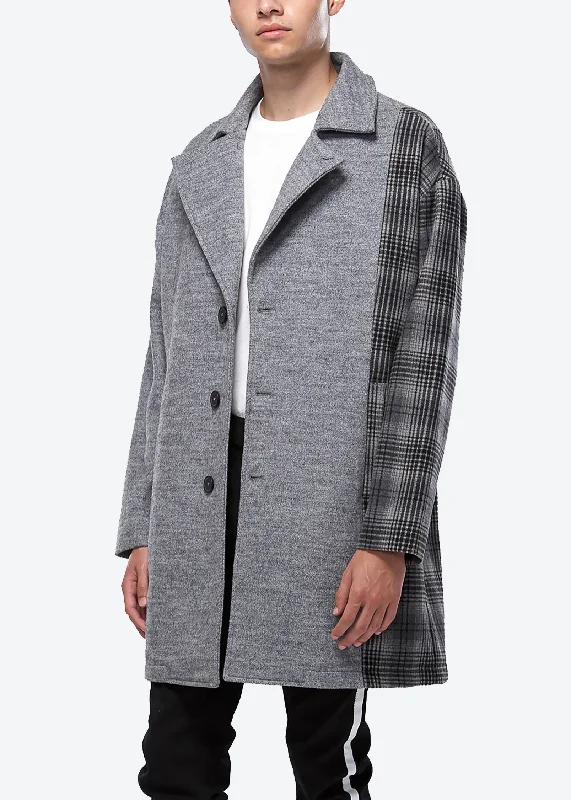 Konus Men's Oversize Wool Blend Coat in Grey