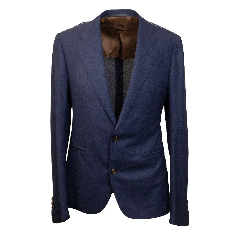 Deep Discounts Navy Wool Single Breasted Blazer