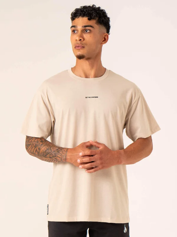 Deal Zone Emerge Oversized T-Shirt - Sand