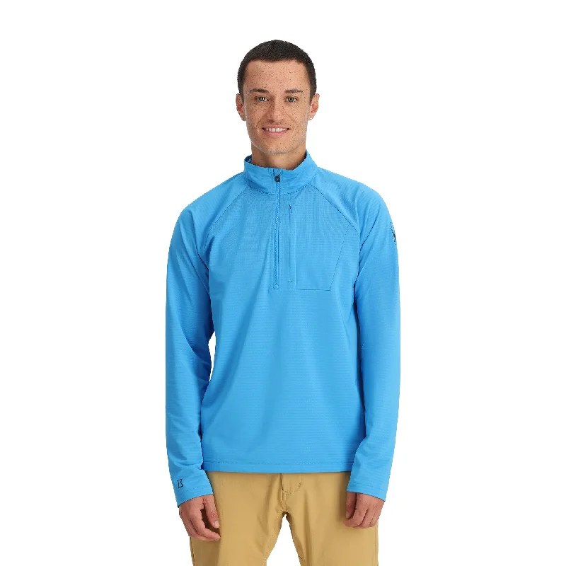 Steals and Deals Mens Gridweb Half Zip - Aether Blue