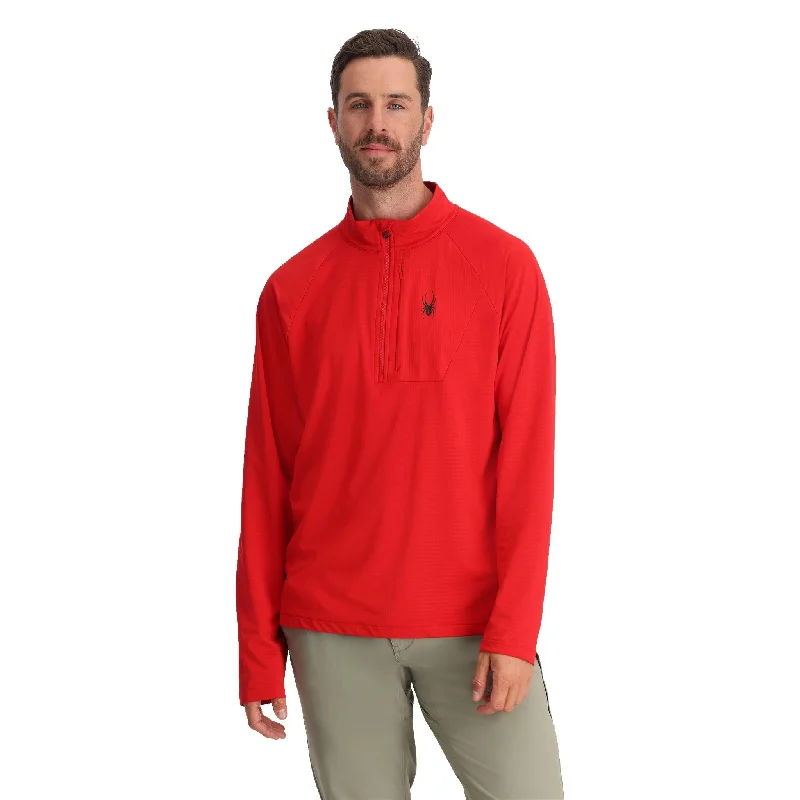 Mens Gridweb Half Zip - Spyder Red