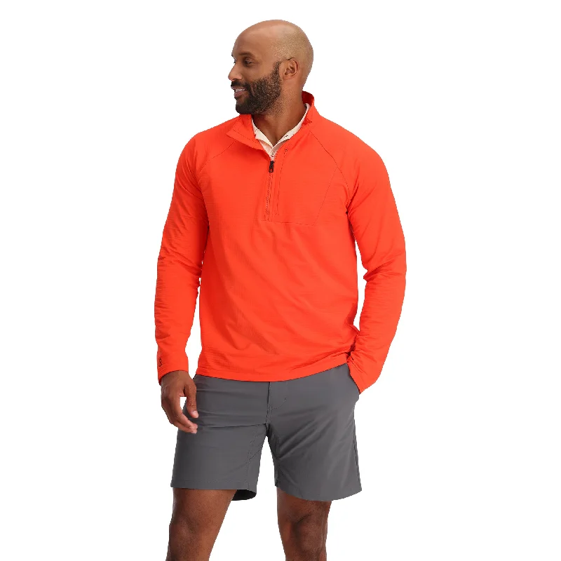 Mens Gridweb Half Zip - Twisted Orange