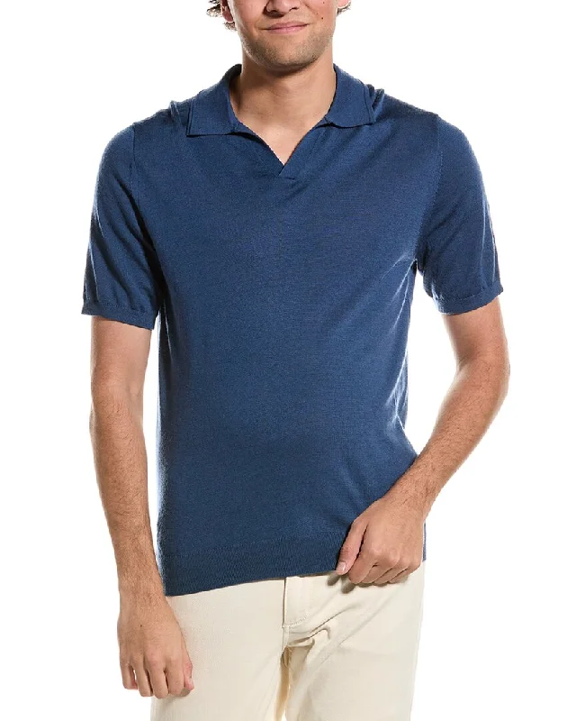 Reiss Duchie Merino Wool Open Collar Polo Shirt