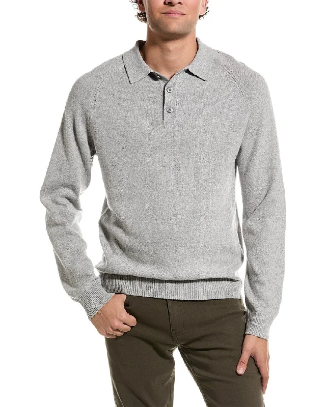 Exclusive Deal Slate & Stone Ribbed Wool-Blend Polo Sweater