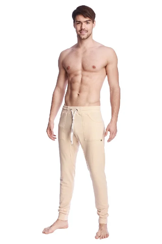 Long Cuffed Jogger & Yoga Sweat Pants (Sand Beige)